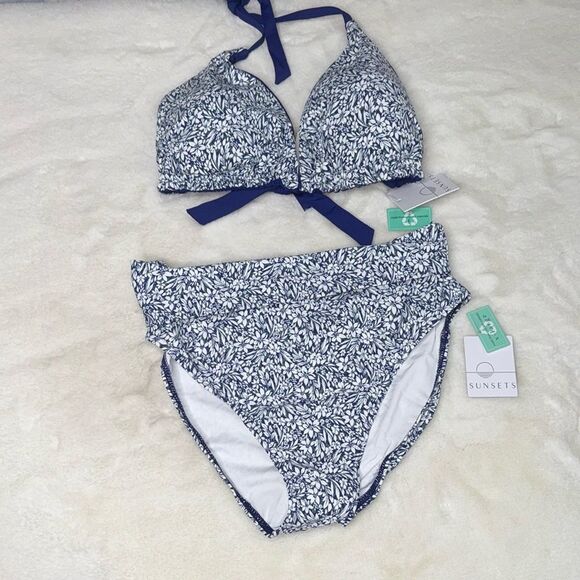 Sunsets Forget Me Not Reversible Starlette Triangle Top Hannah High Wais… - Picture 10 of 10